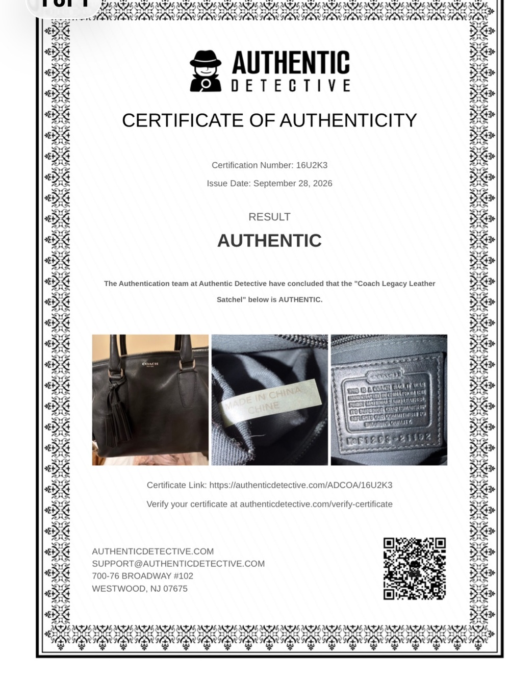 Coach Legacy Archival Top Zip Satchel / Double Kisslock Bag with COA - Picture 3 of 17